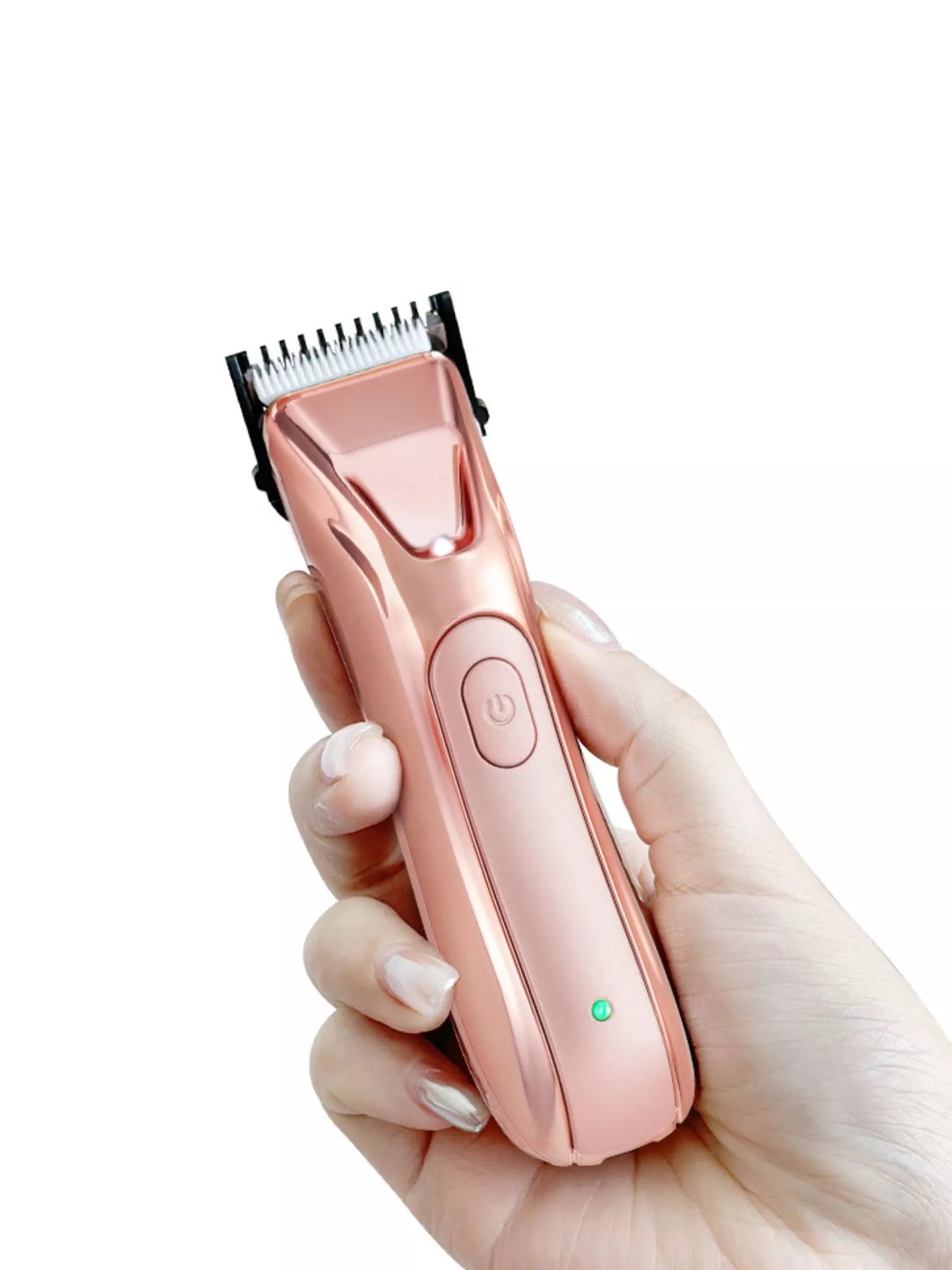 Trendsi 2-piece portable rechargeable hair removal kit with pale blush color, compact design, and easy-to-use hair removal tools.