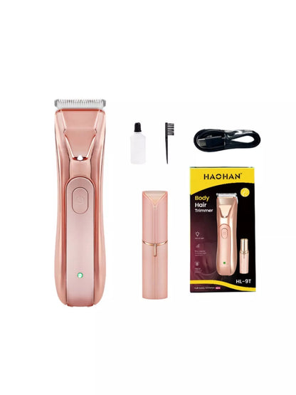 Trendsi 2-piece portable rechargeable hair removal kit in pale blush, featuring compact devices for easy at-home hair removal.