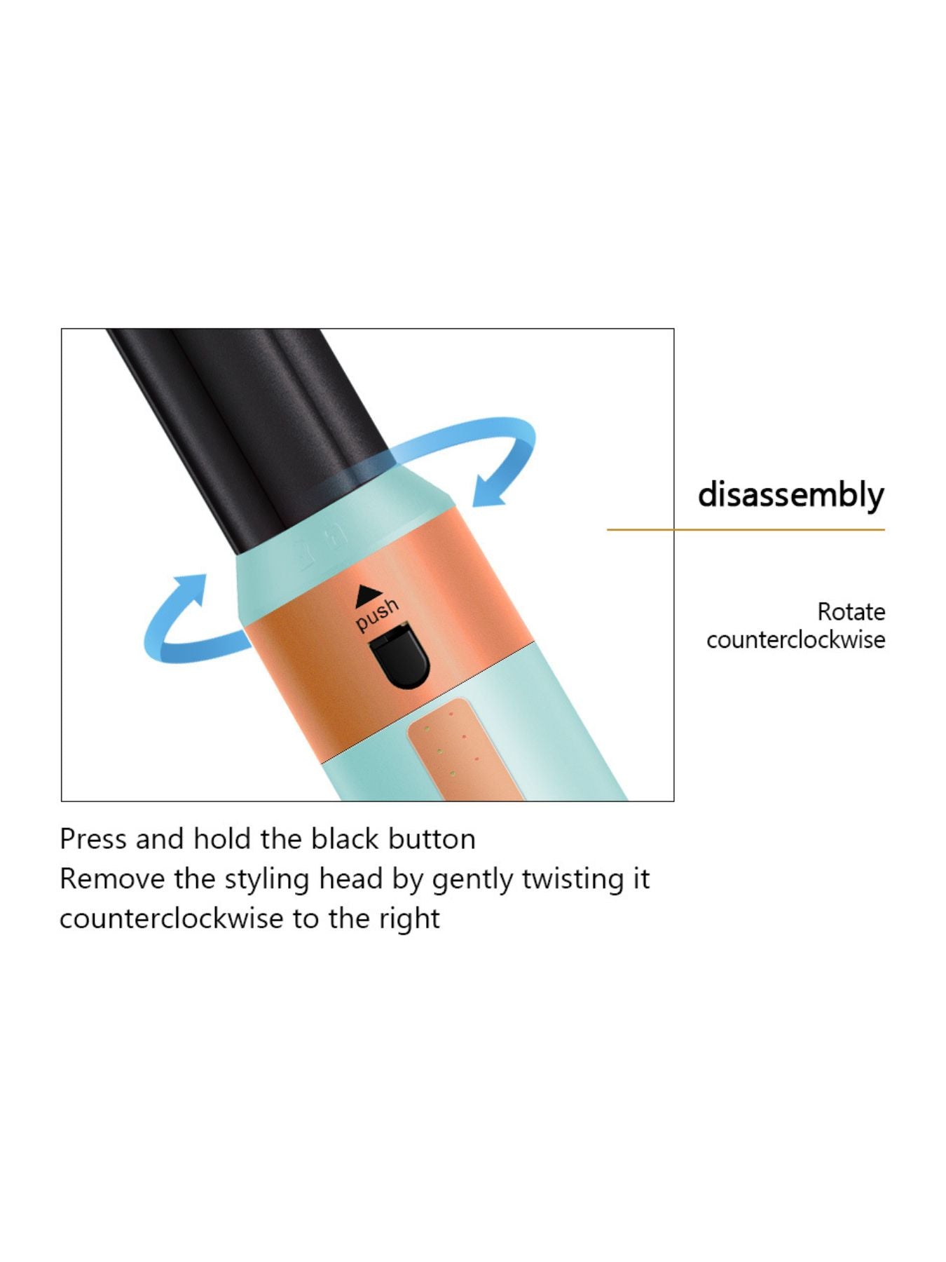 Pastel blue 5-in-1 Hot Air Brush by Trendsi with European plug, showcasing multiple styling attachments for versatile hair styling.