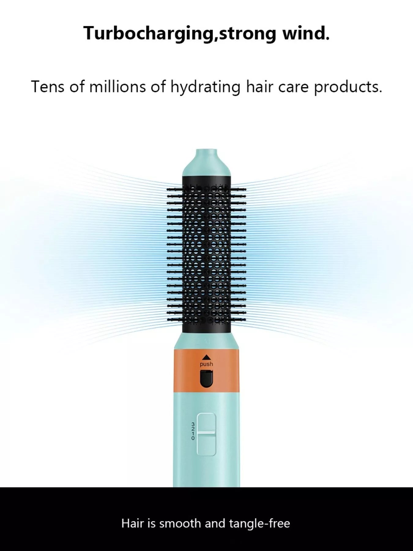 Pastel blue 5-in-1 interchangeable curling iron wand set by Trendsi with North American plug for versatile hair styling.