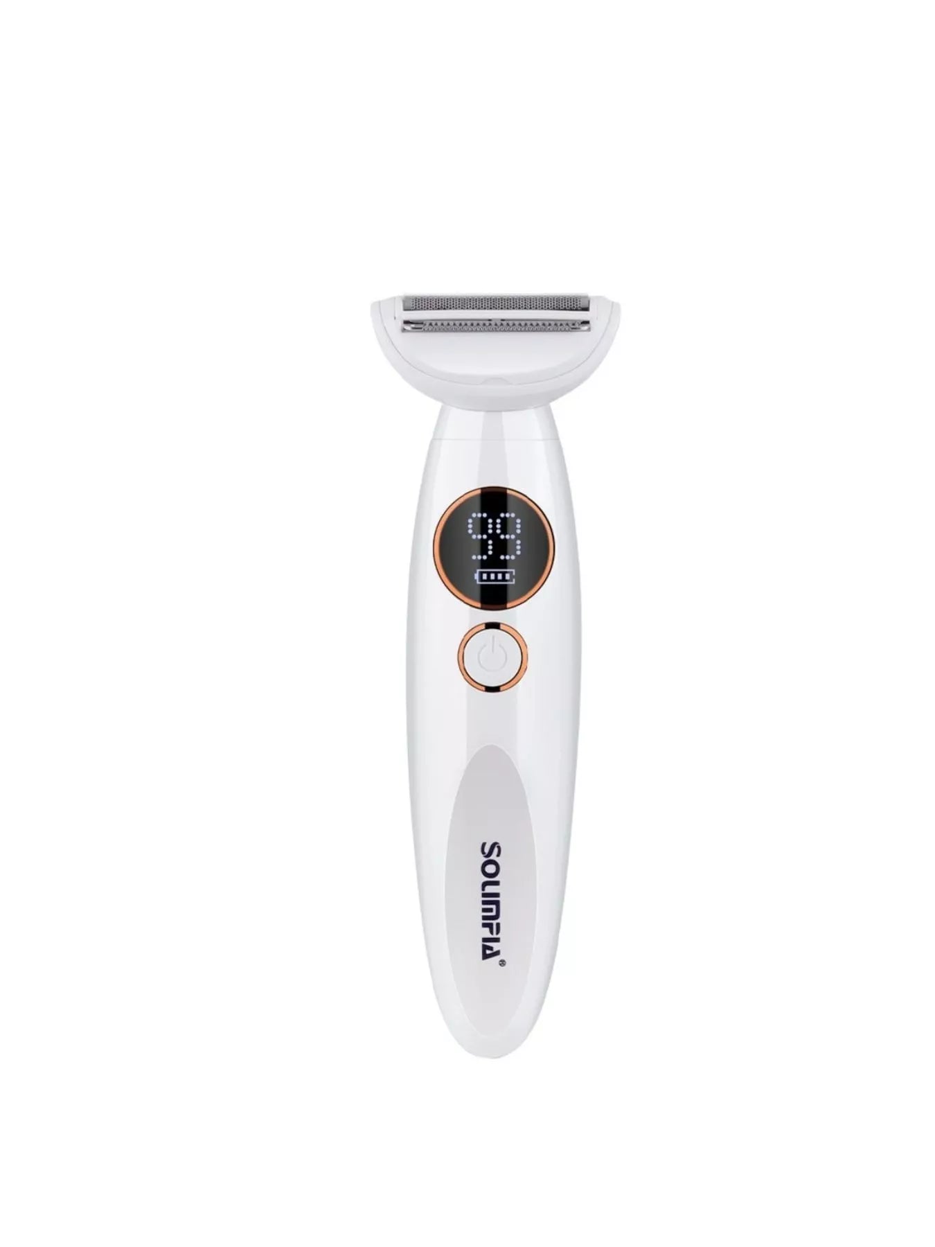 Pearl white rechargeable electric hair removal epilator by Trendsi with sleek design and multiple attachments for smooth skin.