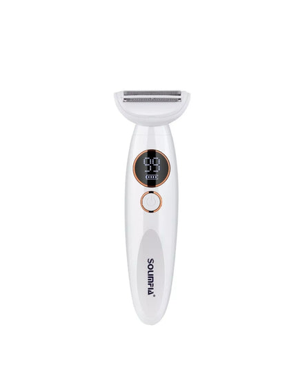 Pearl white rechargeable electric hair removal epilator by Trendsi with sleek design and multiple attachments for smooth skin.