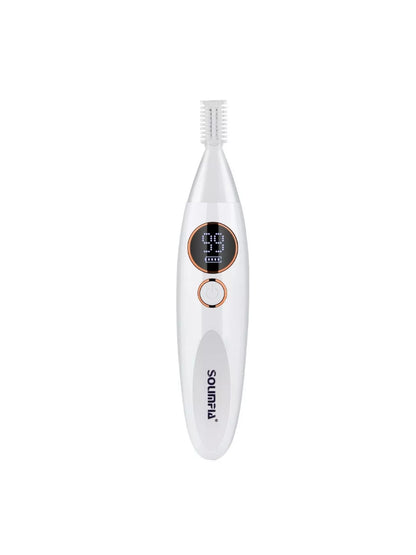 Pearl white rechargeable electric hair removal epilator from Trendsi, with multiple attachments for smooth, hair-free skin.