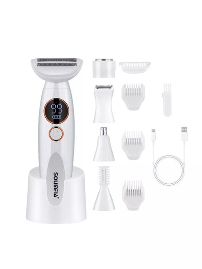 Pearl white rechargeable electric hair removal epilator by Trendsi, compact and ergonomic design for smooth skin.