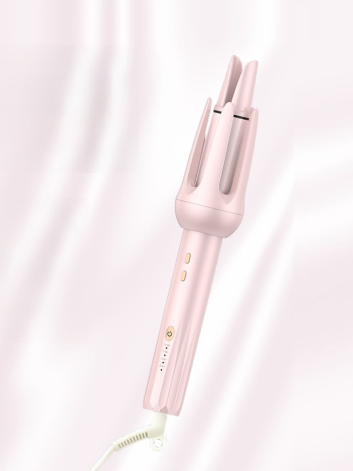 Pink automatic rotating ceramic hair curling iron from Trendsi with European plug, designed for easy, even curls.