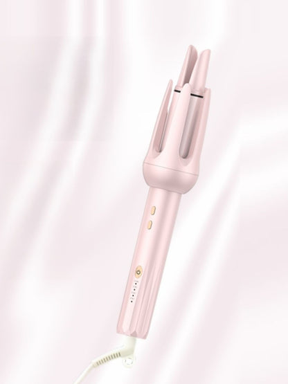 Pink automatic rotating ceramic hair curling iron from Trendsi with European plug, designed for easy, even curls.