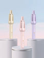 Pink automatic rotating ceramic hair curling iron with European plug by Trendsi, featuring a sleek design for easy curling.