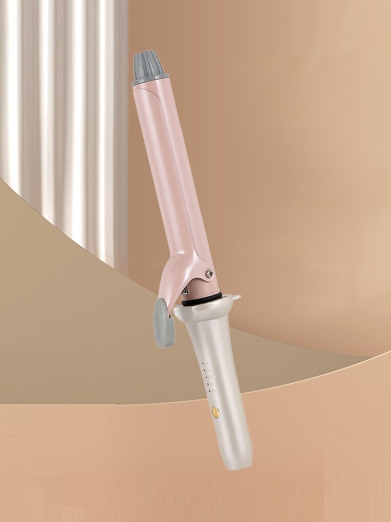 Pink Trendsi fast heating curling iron with European plug, showing the barrel and handle for quick styling.