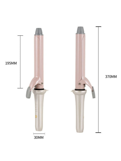 Pink Trendsi fast heating curling iron with European plug, featuring a sleek design for quick, easy styling of curly hair.