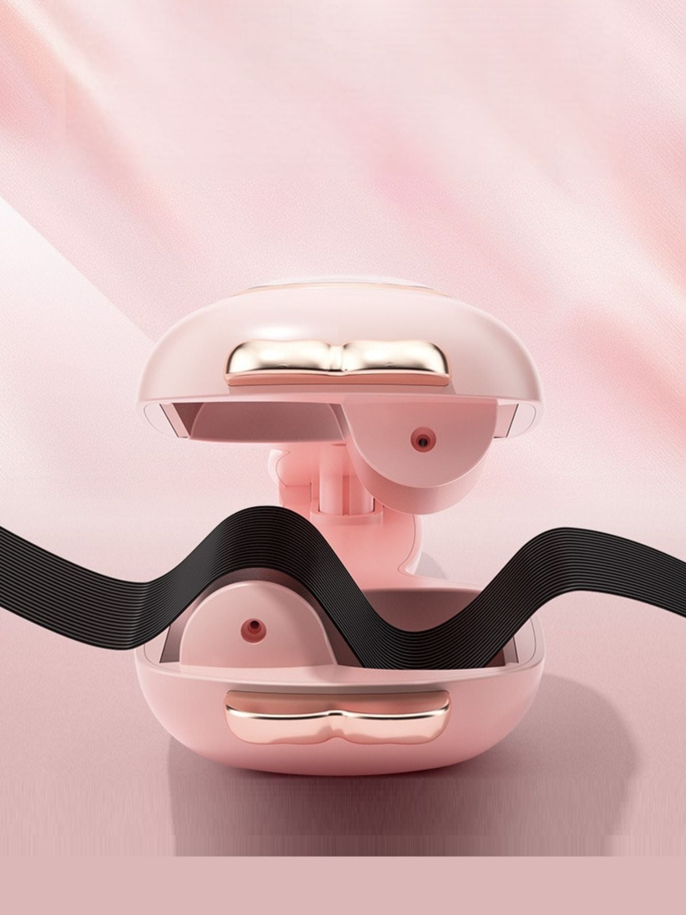 Pink Trendsi fast heating hair curling iron with European plug, showcasing a sleek design and ceramic barrel for smooth curls.