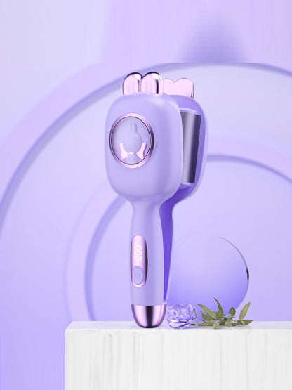 Pink Trendsi fast heating hair curling iron with European plug for quick, easy styling of curly hair.