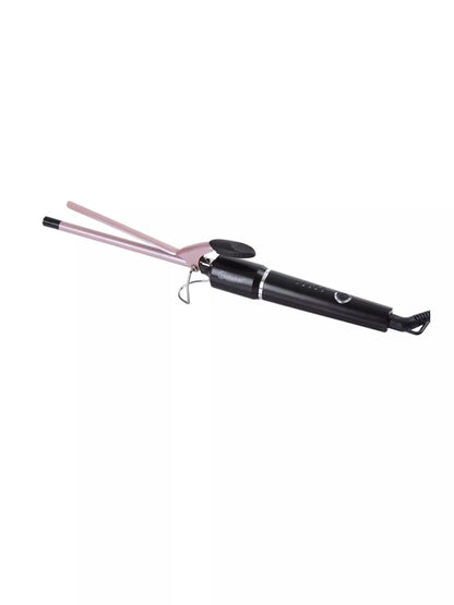 Pink professional fast heating curling iron wand with European plug, perfect for creating styled curls and waves.