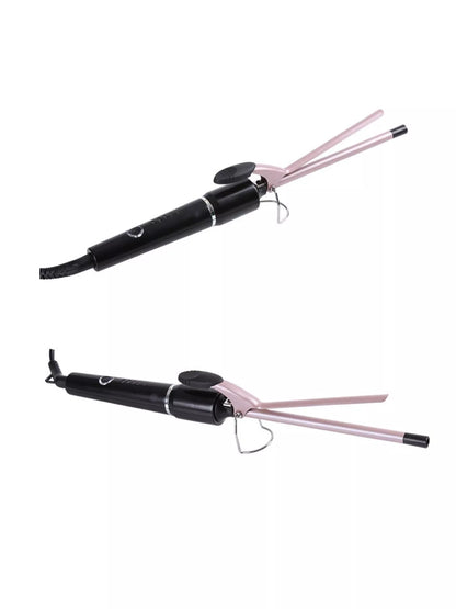 Pink professional fast heating curling iron wand with European plug, perfect for creating stylish curls and waves.