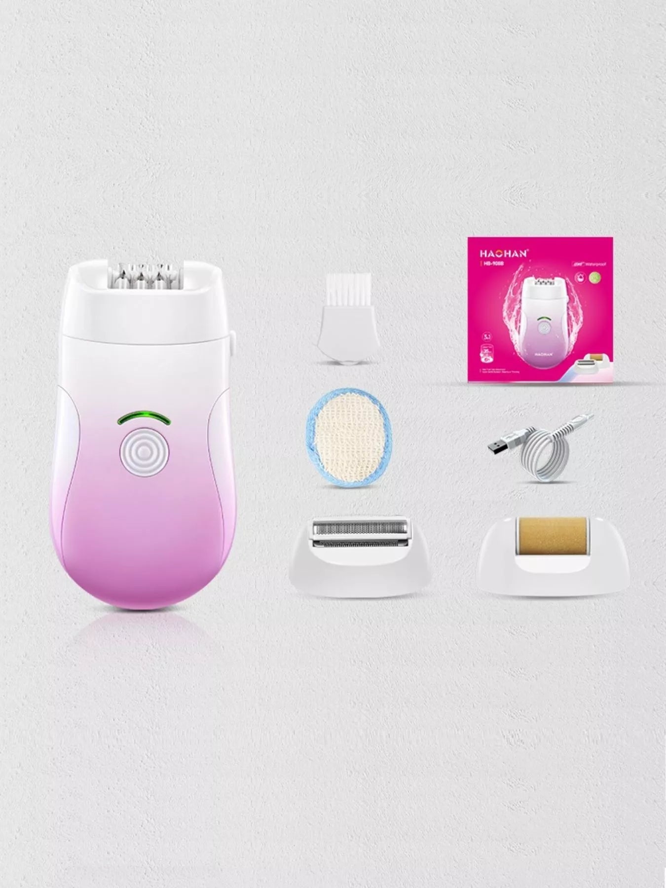 Pink 3-in-1 portable hair removal device by Trendsi with compact design and multiple removal options for easy grooming.
