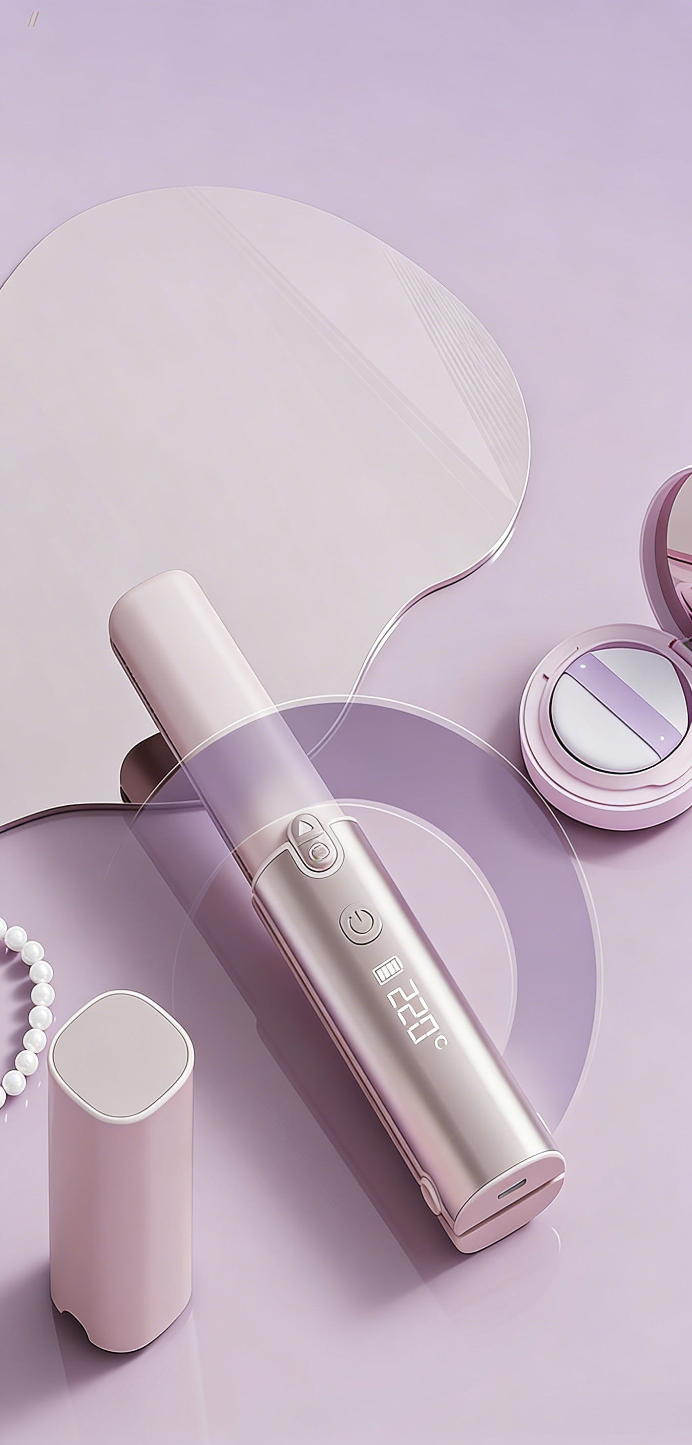 Pink cordless automatic hair curling iron from Trendsi with a sleek design and user-friendly features.