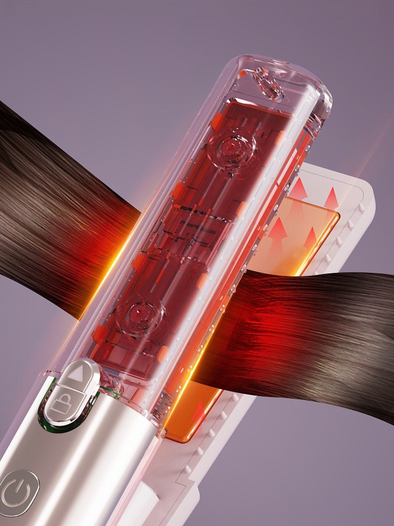 Pink Trendsi cordless automatic hair curling iron with a sleek design and digital controls for easy styling.