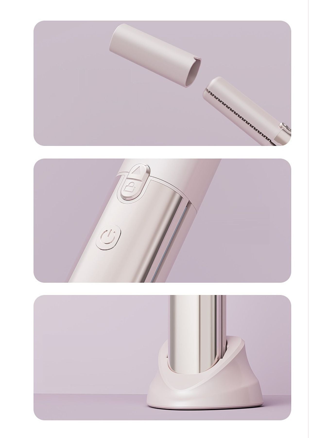 Pink cordless automatic hair curling iron by Trendsi with a sleek design and adjustable temperature controls.