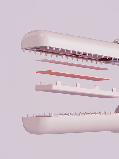Pink Trendsi cordless automatic hair curling iron with a sleek design and ergonomic handle for easy styling.