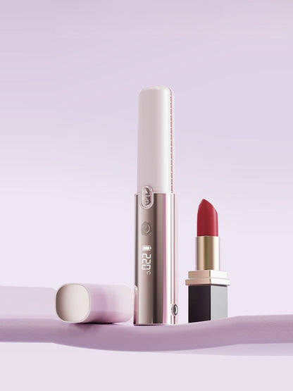 Pink cordless automatic hair curling iron by Trendsi with a sleek design and ergonomic handle for easy styling.