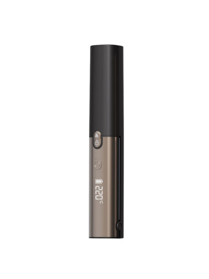 Pink cordless automatic hair curling iron by Trendsi with a sleek design and digital controls for easy styling.