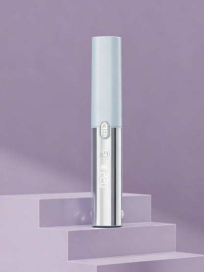 Pink cordless automatic hair curling iron by Trendsi with a sleek design and rotating barrel for easy styling.