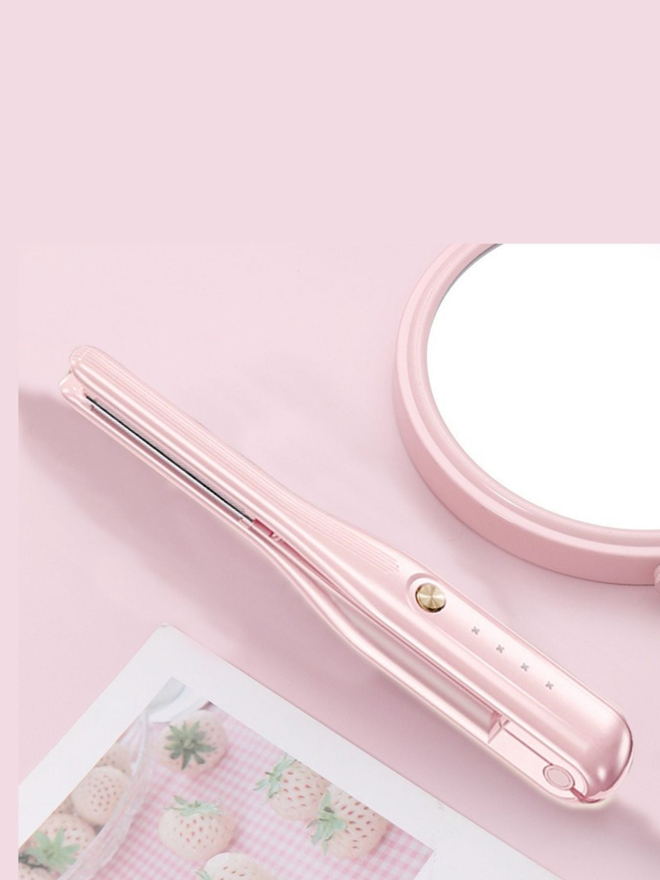 Pink Trendsi fast heating hair straightener with ceramic plates, designed for smooth, sleek styling.