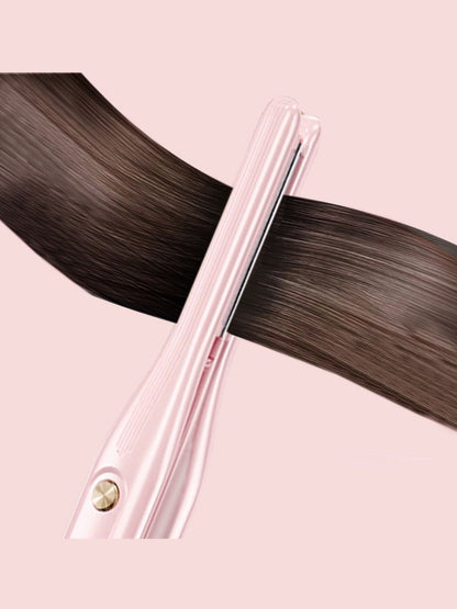 Pink Trendsi fast heating hair straightener with ceramic plates and digital temperature control for smooth, sleek styling.