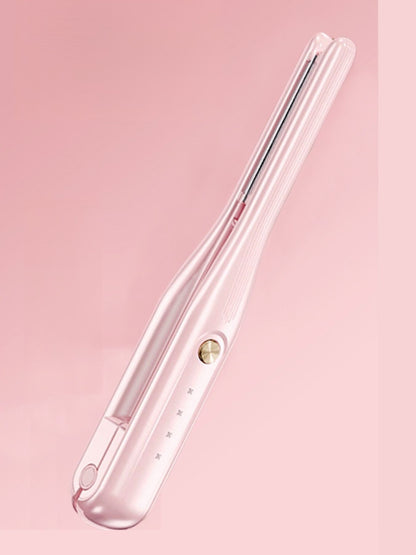 Pink Trendsi fast heating hair straightener with ceramic plates, sleek design, ideal for smooth, straight hair styling.