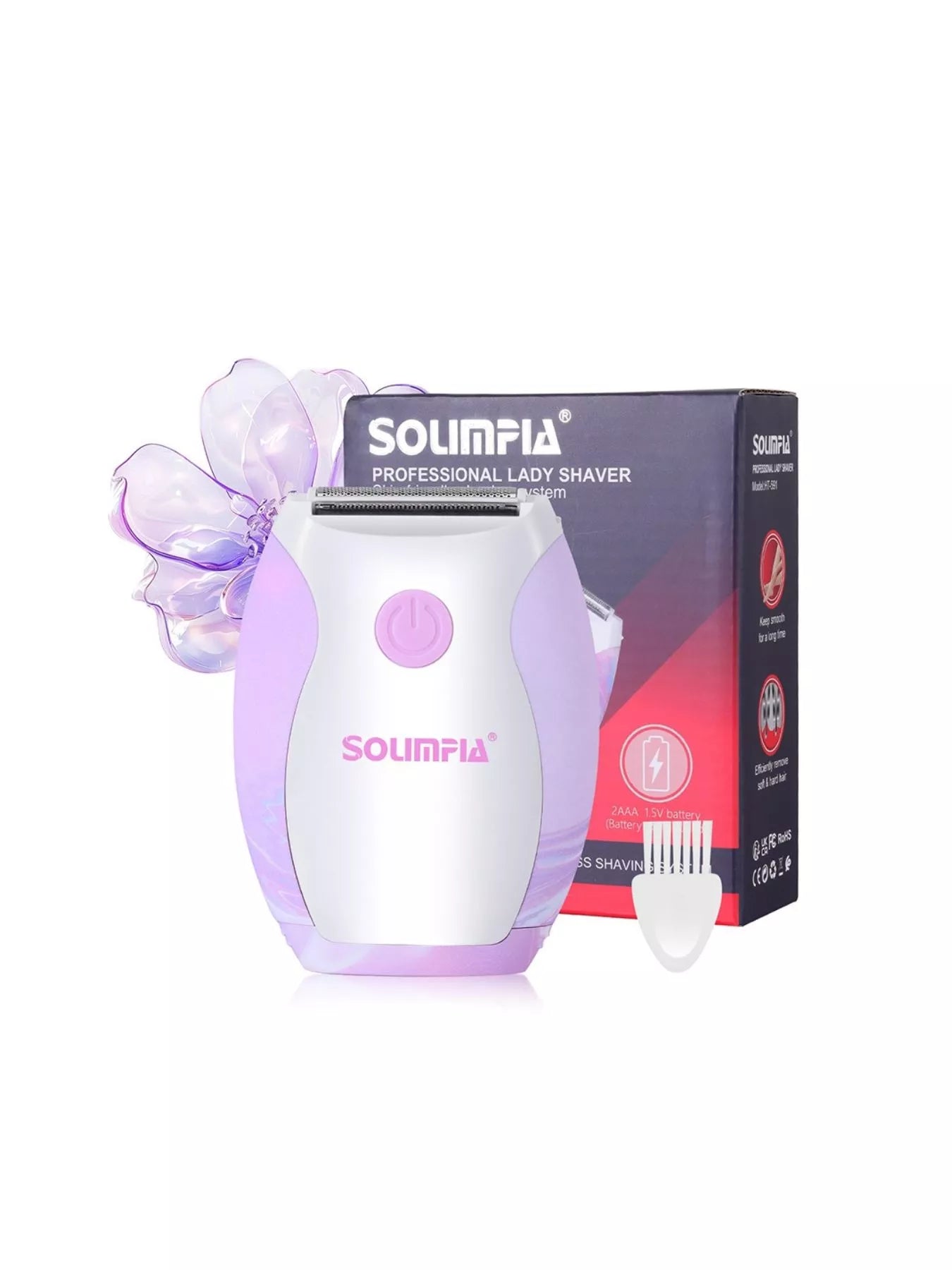 Pink portable hair removal epilator by Trendsi, compact handheld device with multiple attachments for easy at-home hair removal.