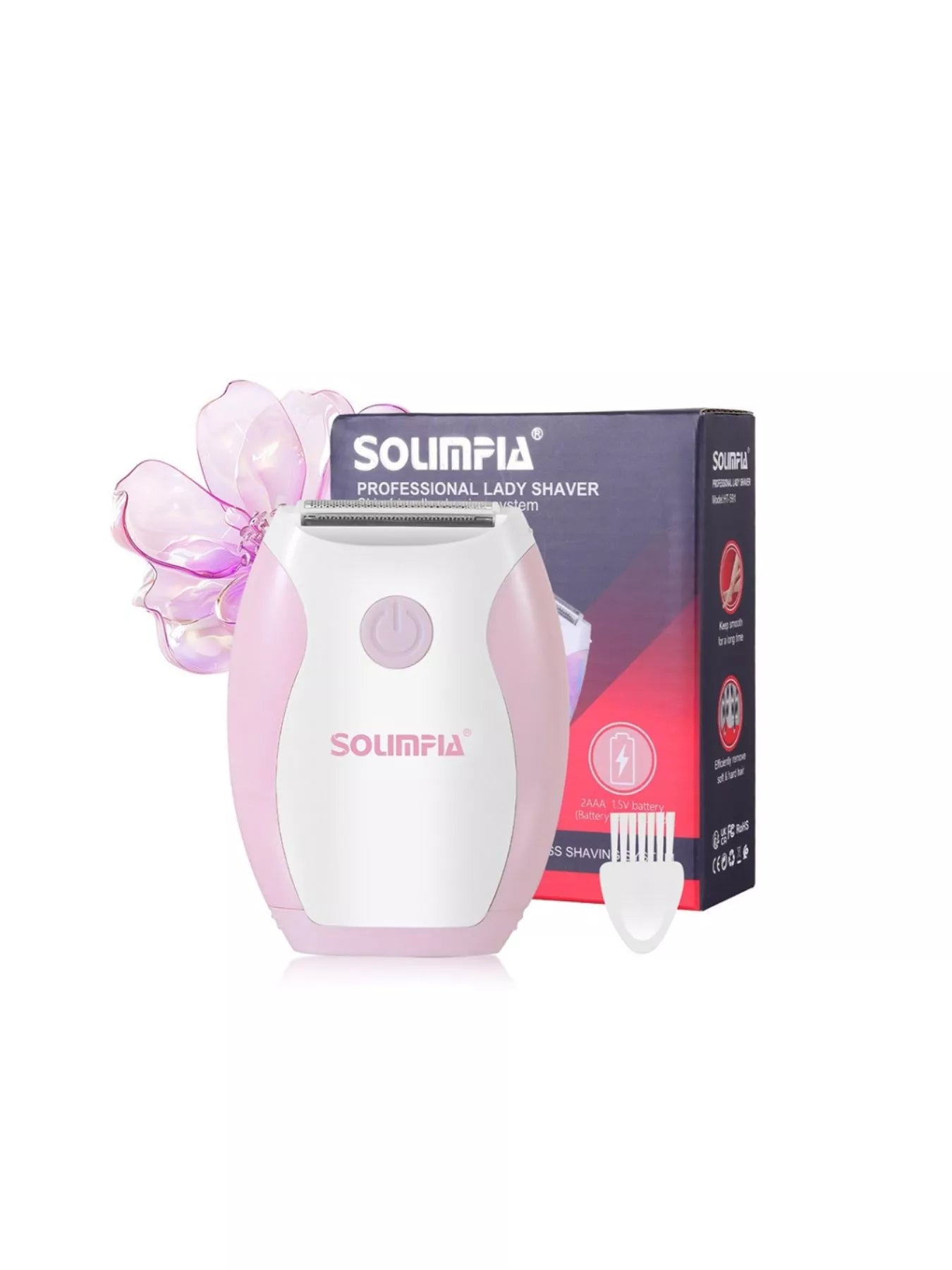 Pink portable hair removal epilator by Trendsi with compact design and multiple attachments for easy, at-home hair removal.