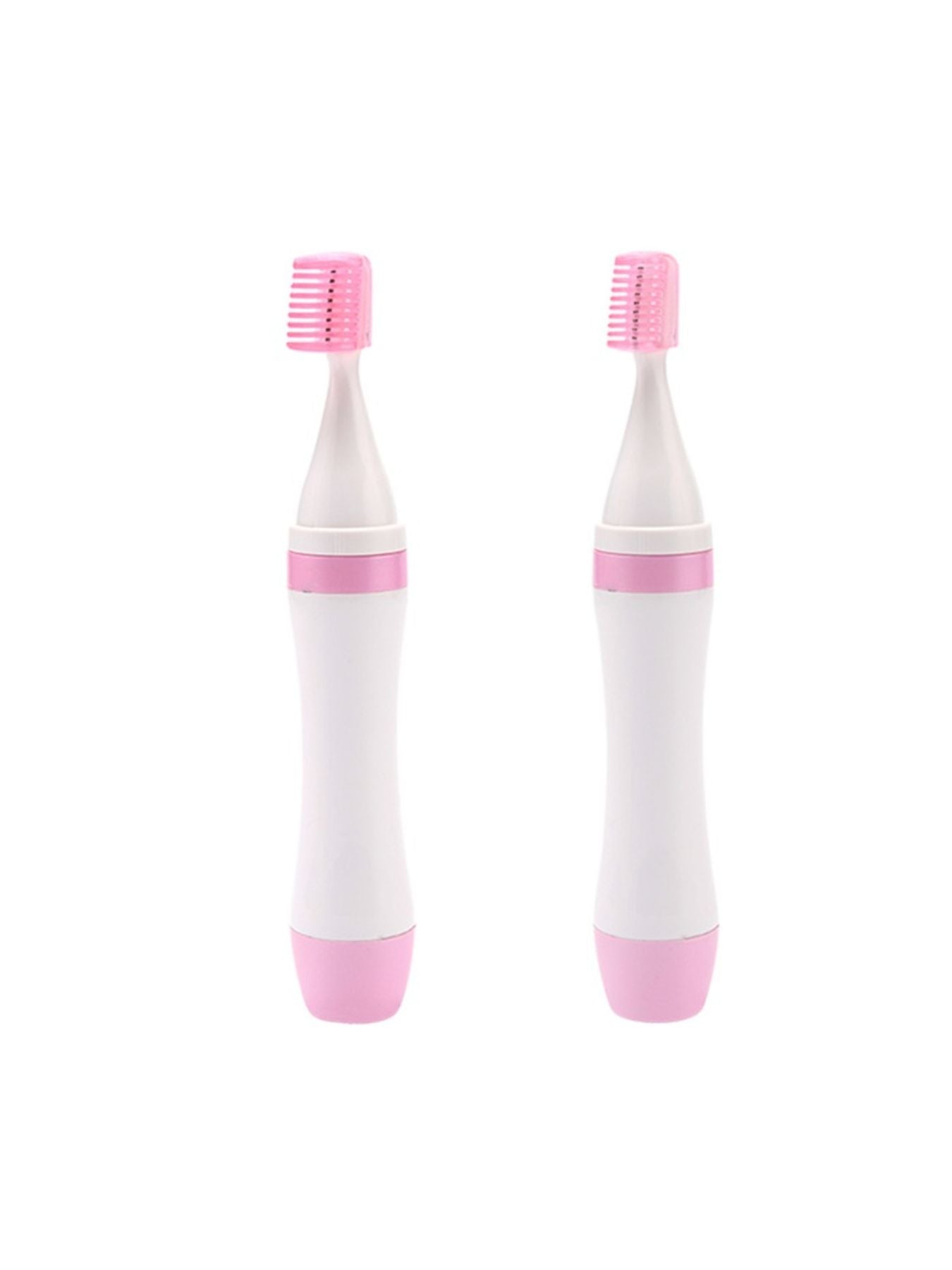 Pink 4-in-1 nose hair trimmer by Trendsi with multiple attachments for grooming nose, ears, and facial hair.