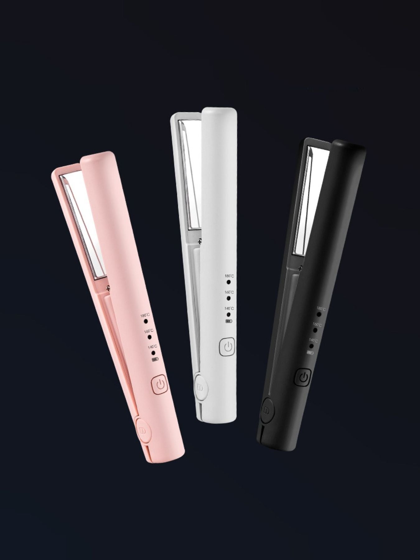 Pink Trendsi cordless rechargeable mini hair straightener with sleek design and compact size for easy styling on the go.