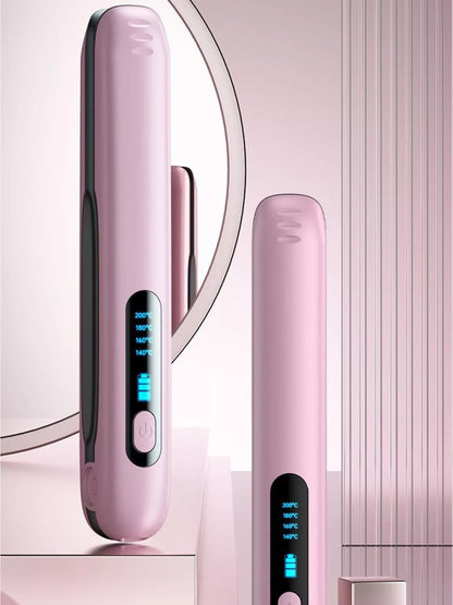Pink Trendsi fast heating hair straightener with sleek design, showcasing its ceramic plates and ergonomic handle.