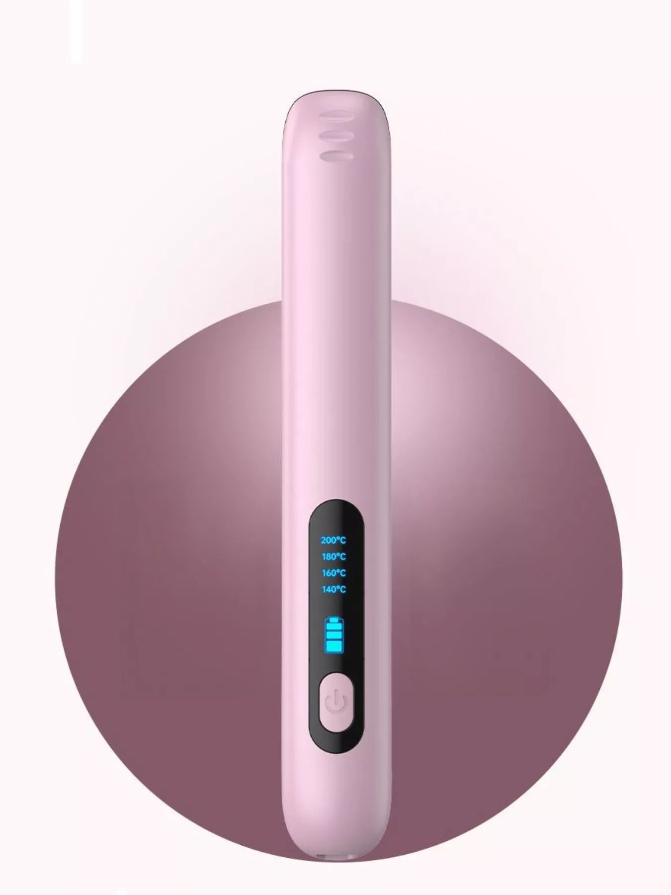Pink Trendsi fast heating hair straightener with sleek design and ceramic plates for smooth, shiny hair styling.