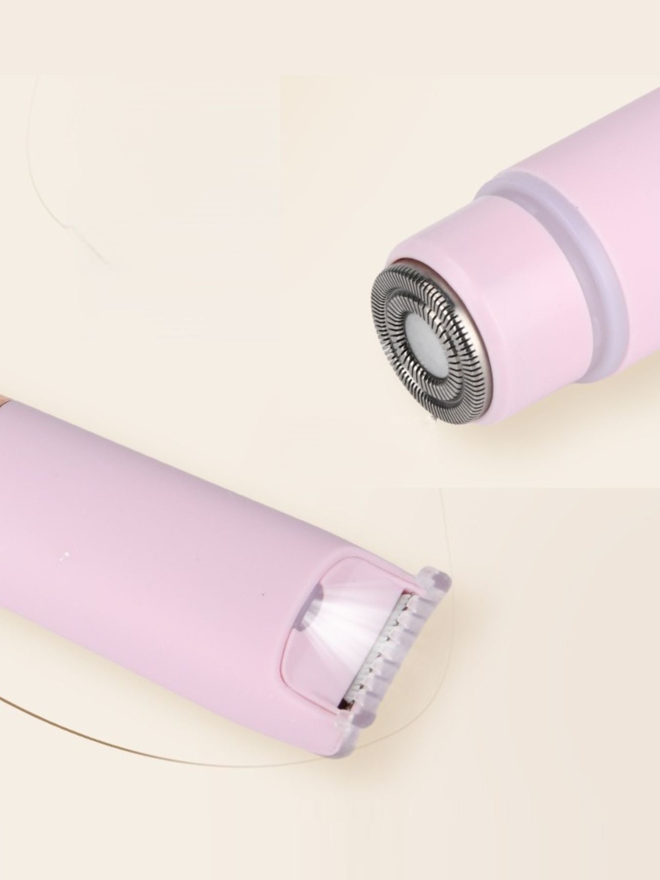 Pink Trendsi lightweight 2-in-1 electric hair removal epilator with dual attachments for efficient hair removal.