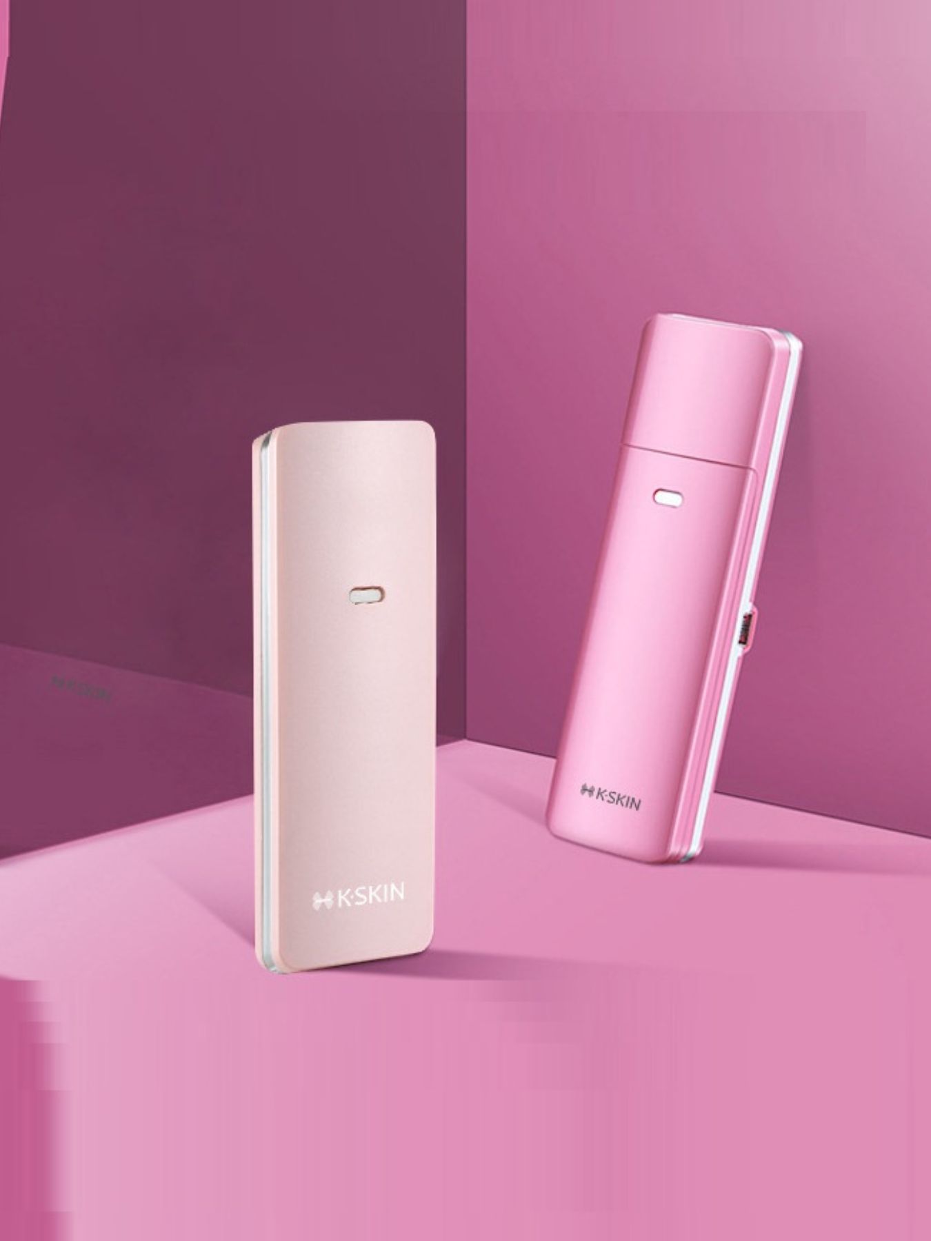 Pink portable facial beauty device by Trendsi, compact design for skincare and facial treatments.