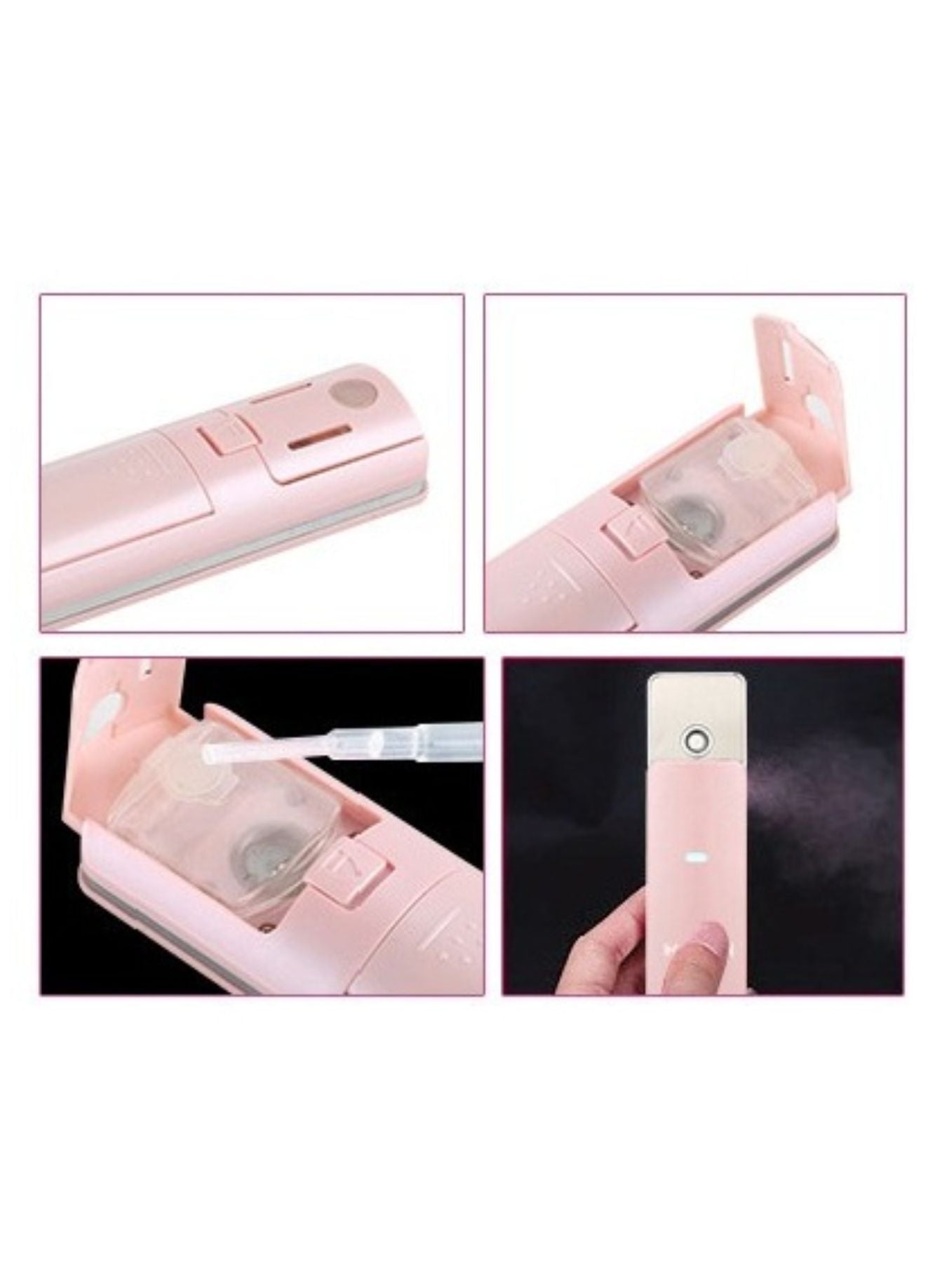 Pink portable facial beauty device by Trendsi, compact handheld skincare tool with sleek design for at-home facial treatments.