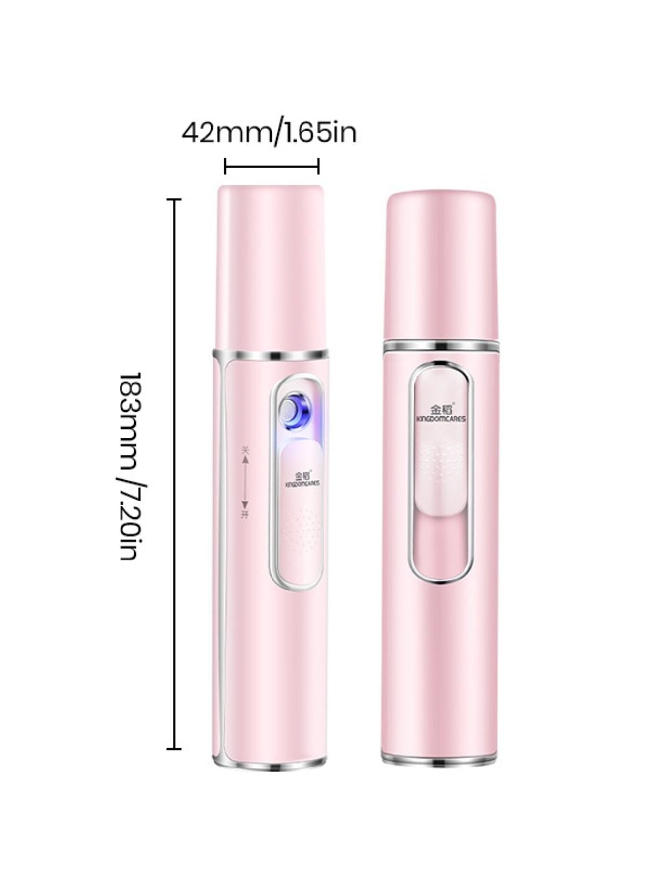 Pink portable facial mister beauty device by Trendsi, compact and handheld for refreshing skin hydration.