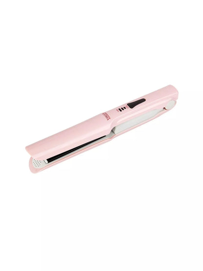 Pink portable hair straightener from Trendsi with a compact design, suitable for quick styling on the go.