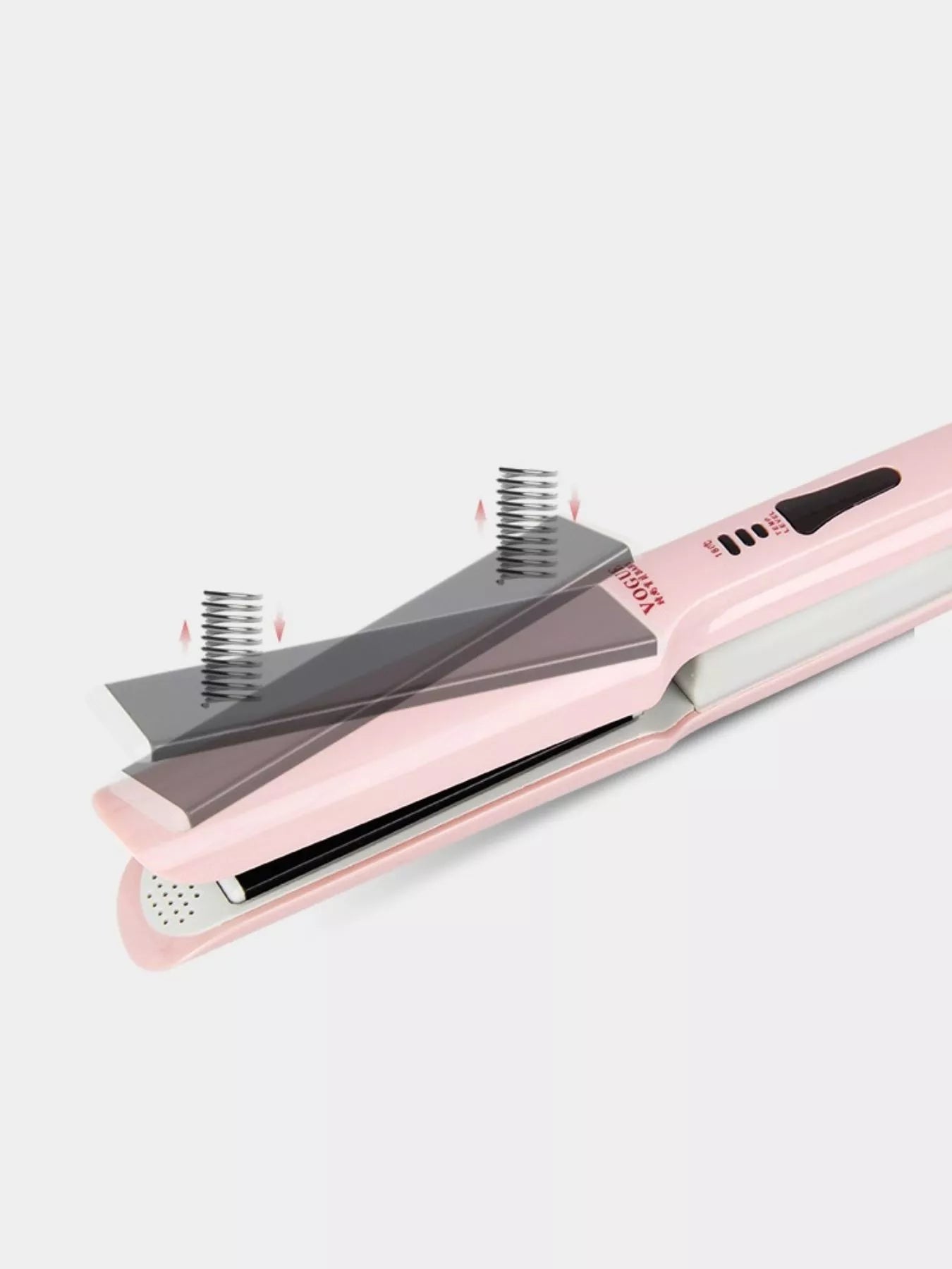 Pink portable hair straightener from Trendsi, compact and travel-friendly with ceramic plates for smooth, sleek hair.