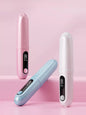Pink portable heated straightening comb by Trendsi, compact hairstyling tool with heated teeth for smoothing hair on the go.