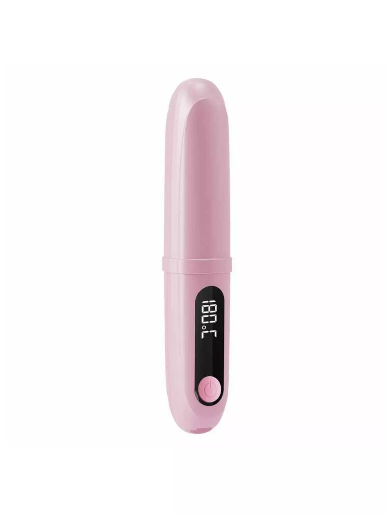 Pink portable heated straightening comb by Trendsi, compact design for quick hair styling and straightening on the go.