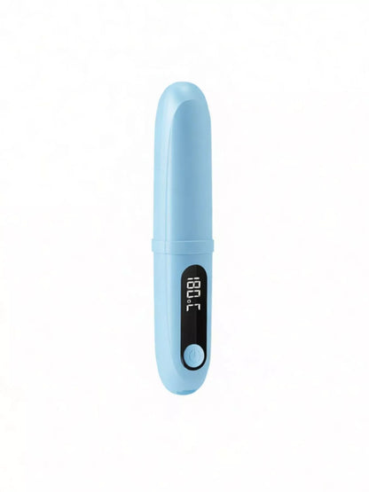 Pink portable heated straightening comb by Trendsi, compact design for quick hair styling and straightening on the go.
