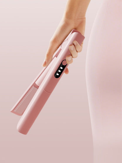 Pink Trendsi rechargeable hair straightener with sleek design and ceramic plates for smooth, straight hair.