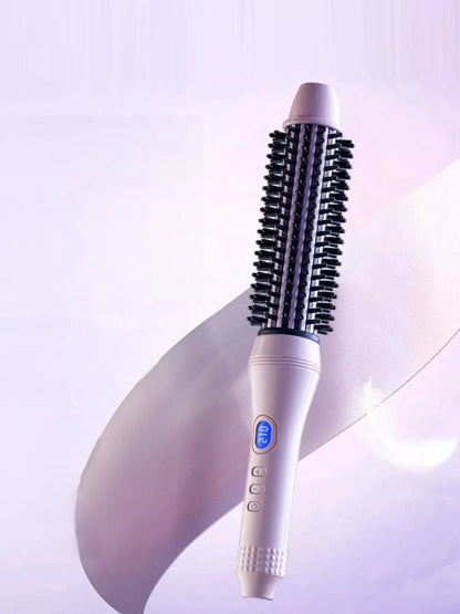Pink and purple Trendsi fast heating hot air brush with European plug for quick styling and smooth, shiny hair.