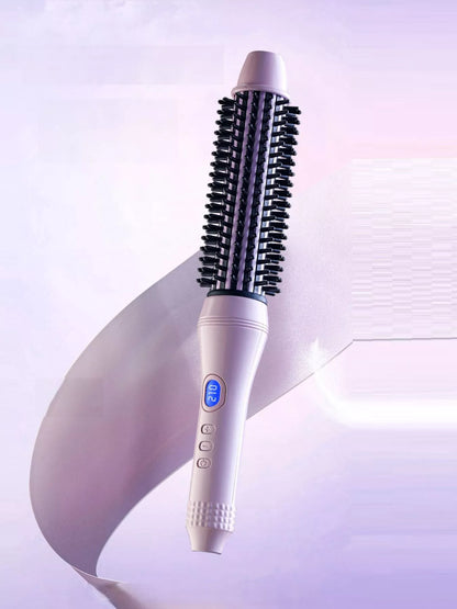 Pink and purple Trendsi Fast Heating Hot Air Brush with European plug, showing the heated brush head and ergonomic handle.