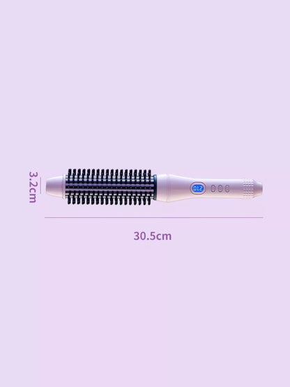 Pink and purple Trendsi fast heating hot air brush with European plug for quick styling and smooth hair results.