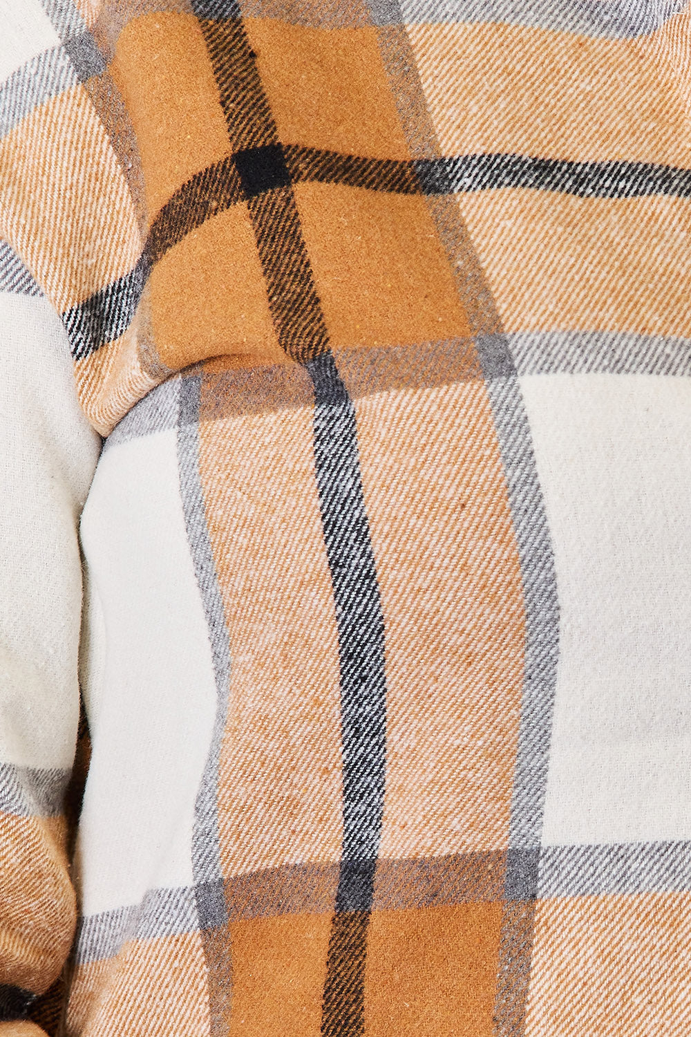 Trendi perfee plaid print dropped shoulder shirt with long sleeves and button front, casual style for women.