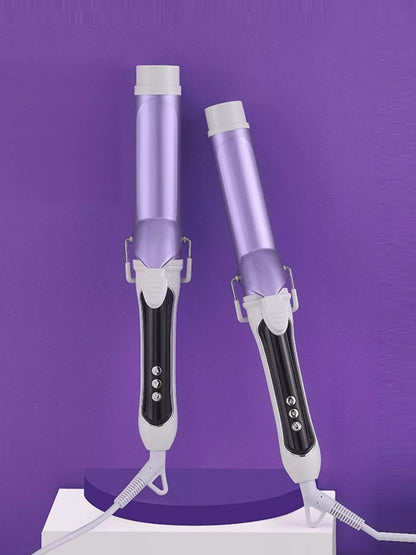 Purple automatic rotating ceramic curling iron with European plug from Trendsi, designed for creating smooth, curled hairstyles.