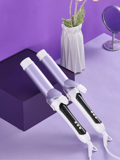 Purple automatic rotating ceramic curling iron by Trendsi with European plug, showcasing its sleek design and rotating barrel.